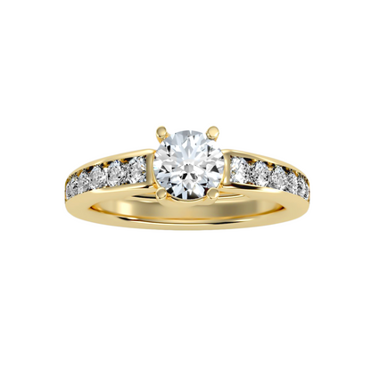 Solitaire ring with accent stones 1.57 ct