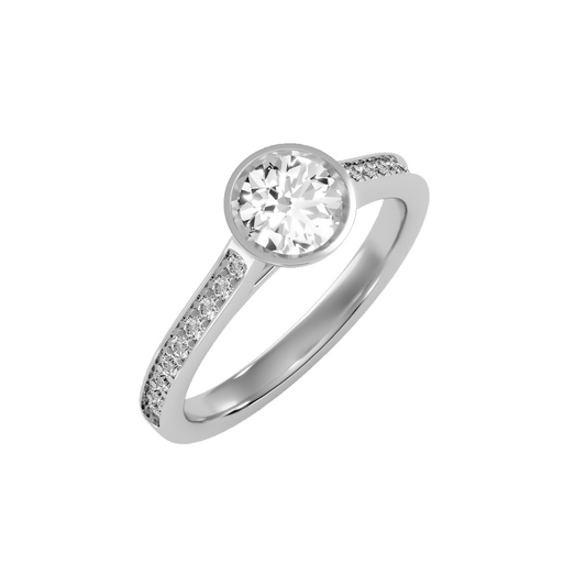 Solitaire ring with accent stones 1.51 ct