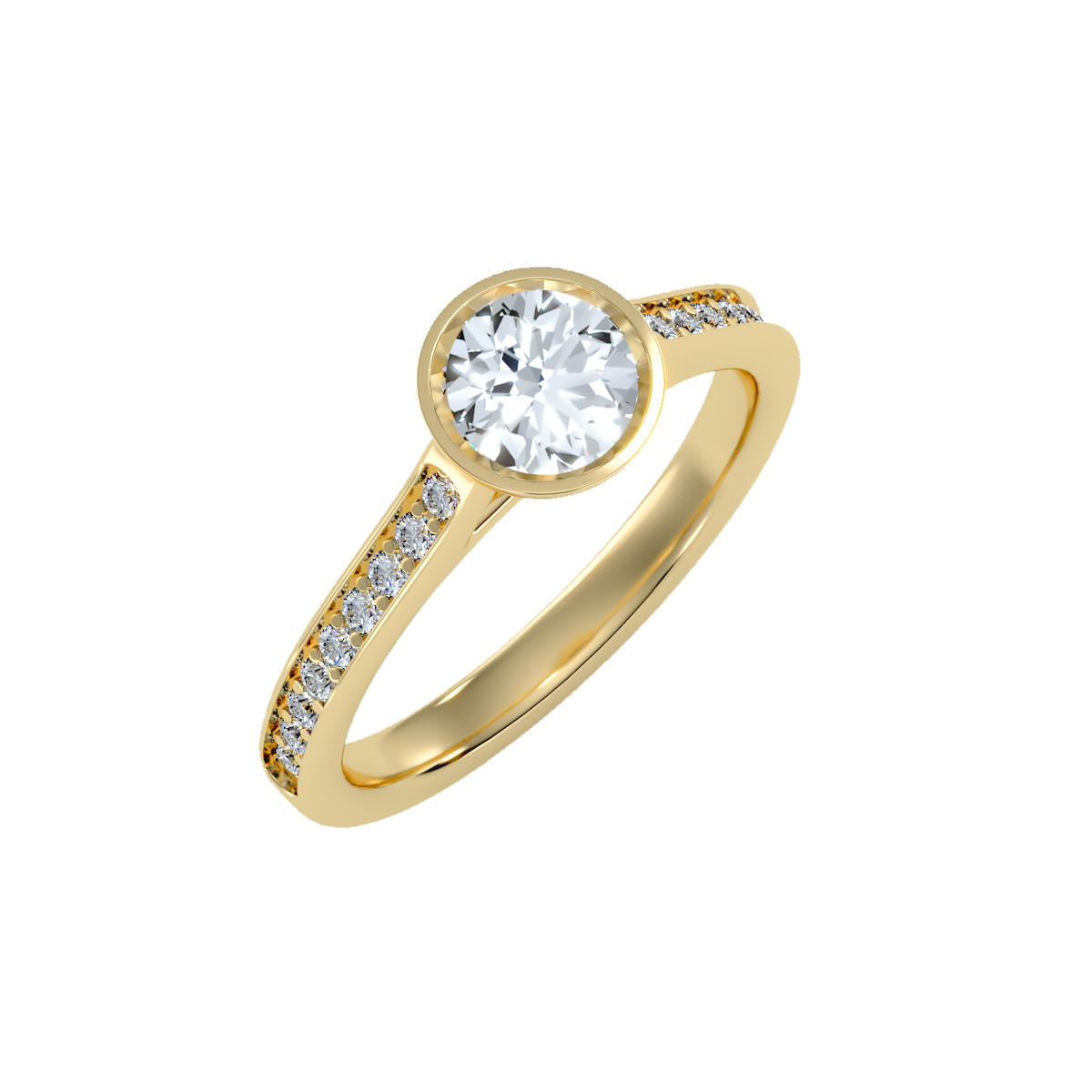 Solitaire ring with accent stones 1.51 ct