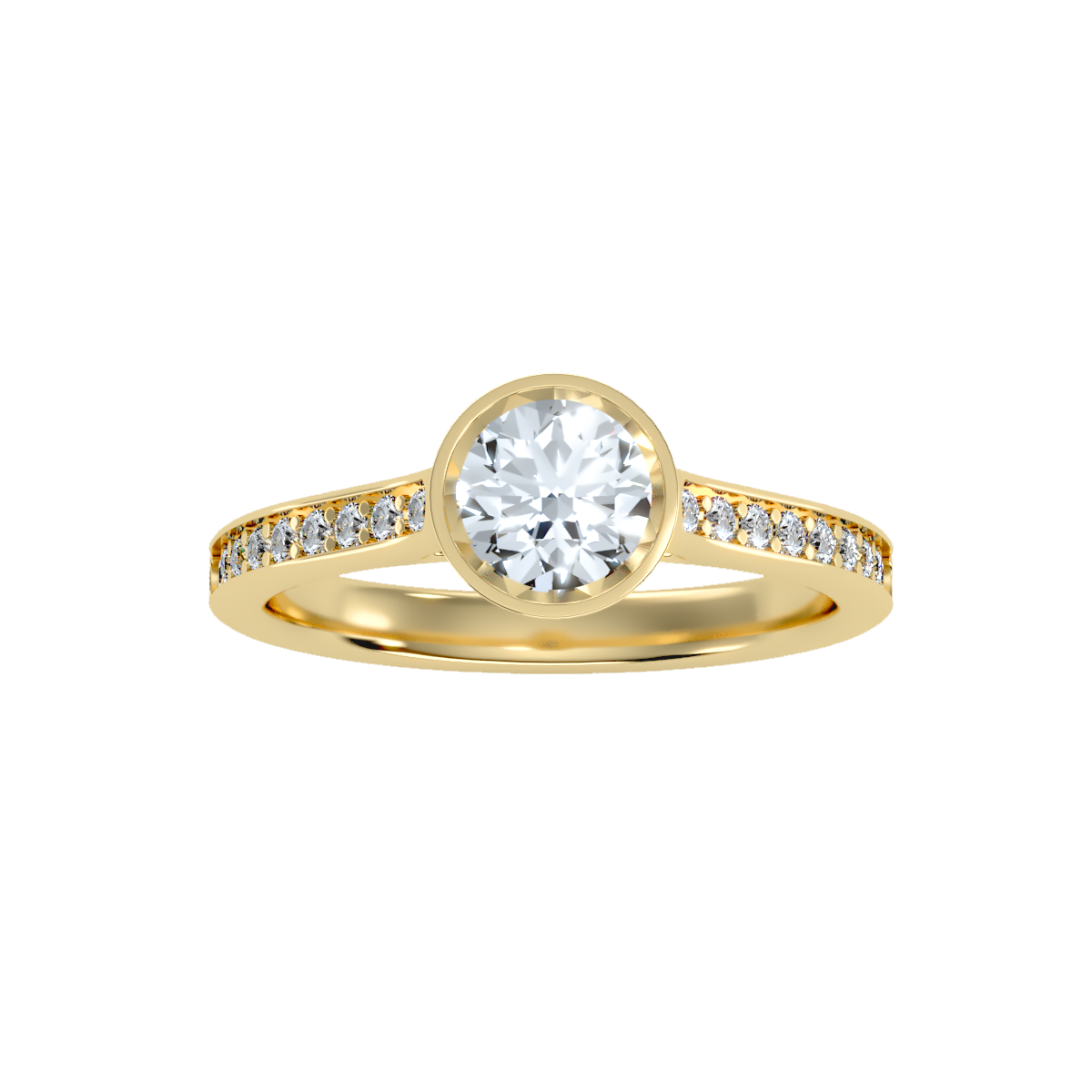 Solitaire ring with accent stones 1.51 ct