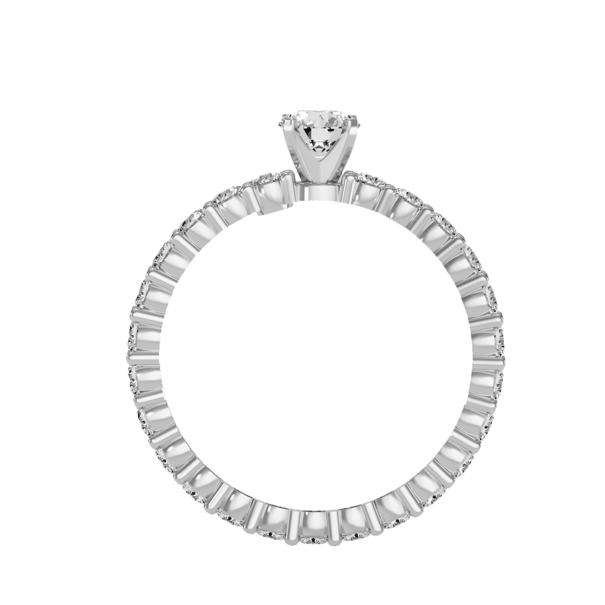 Solitaire ring with accent stones 1.50 ct