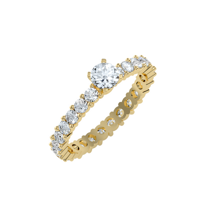 Solitaire ring with accent stones 1.50 ct