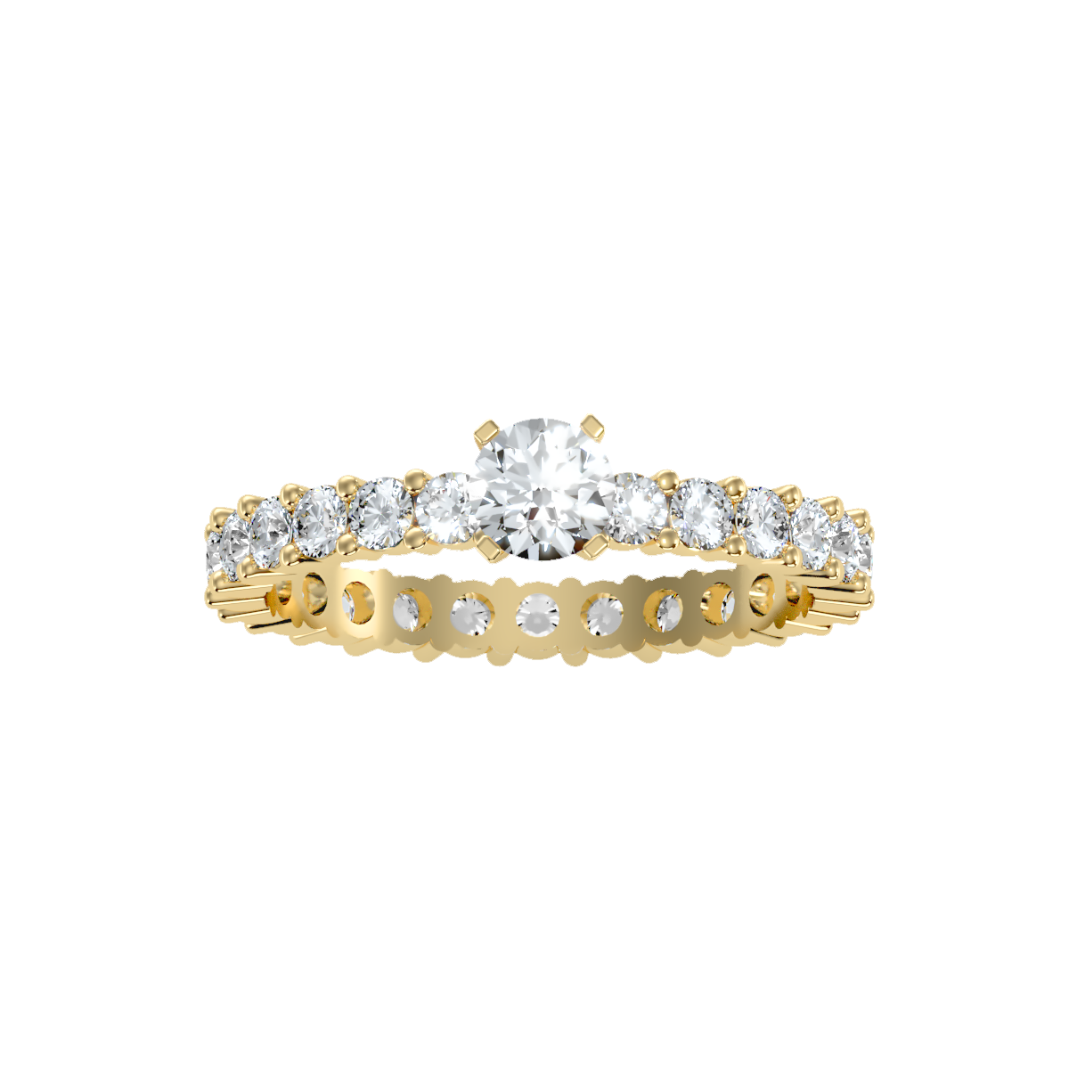 Solitaire ring with accent stones 1.50 ct