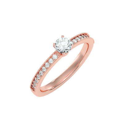 Solitaire ring with accent stones .55 ct