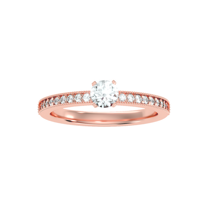 Solitaire ring with accent stones .55 ct