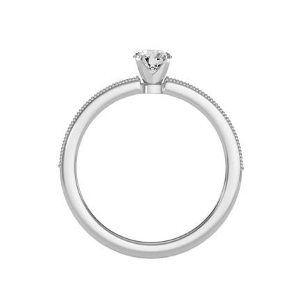 Solitaire ring with accent stones .55 ct