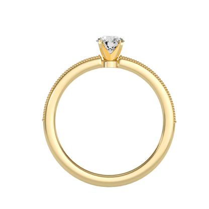 Solitaire ring with accent stones .55 ct