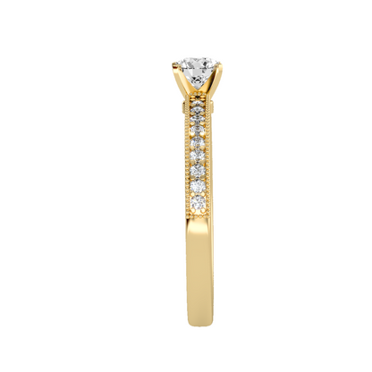 Solitaire ring with accent stones .55 ct