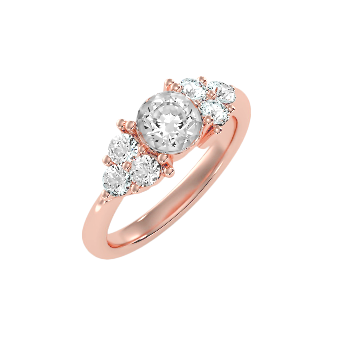 Solitaire ring with accent stones 1.75 ct