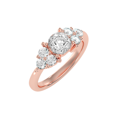 Solitaire ring with accent stones 1.75 ct