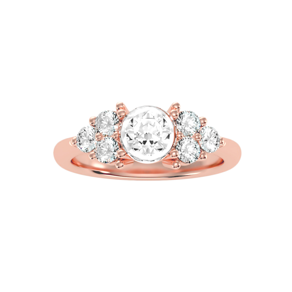Solitaire ring with accent stones 1.75 ct