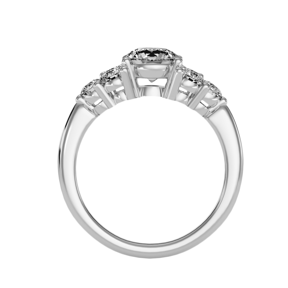 Solitaire ring with accent stones 1.75 ct