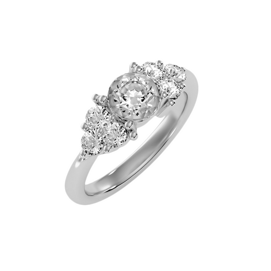 Solitaire ring with accent stones 1.75 ct