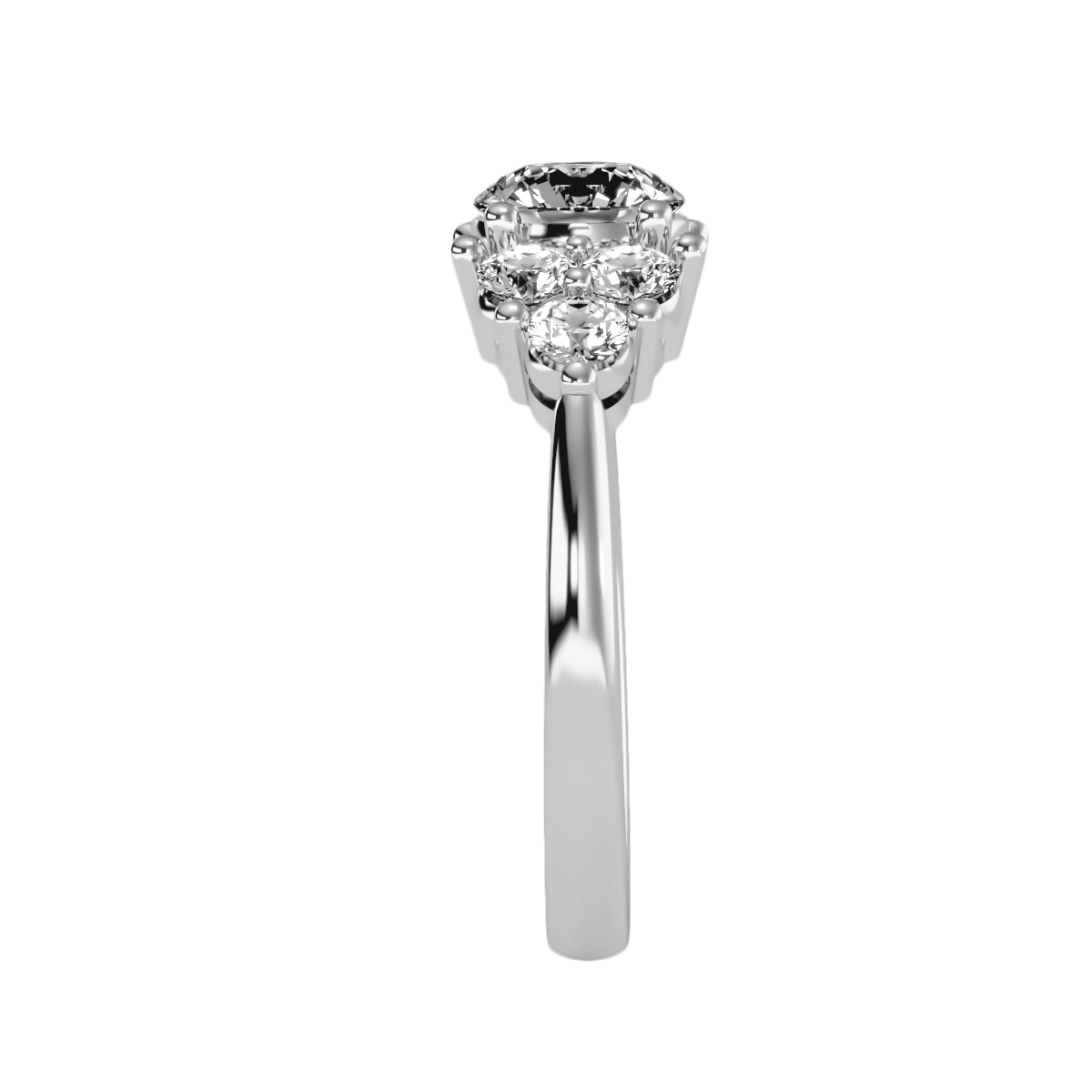 Solitaire ring with accent stones 1.75 ct