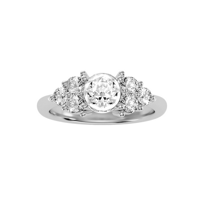 Solitaire ring with accent stones 1.75 ct