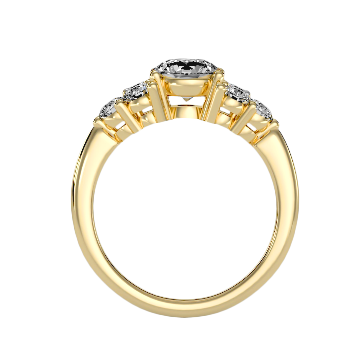 Solitaire ring with accent stones 1.75 ct