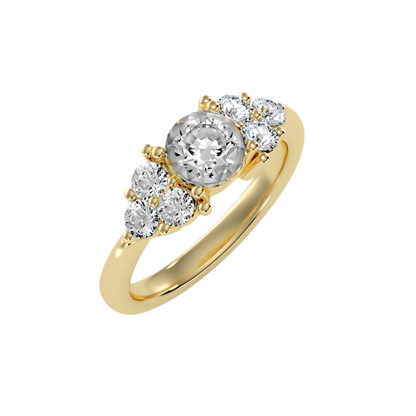 Solitaire ring with accent stones 1.75 ct