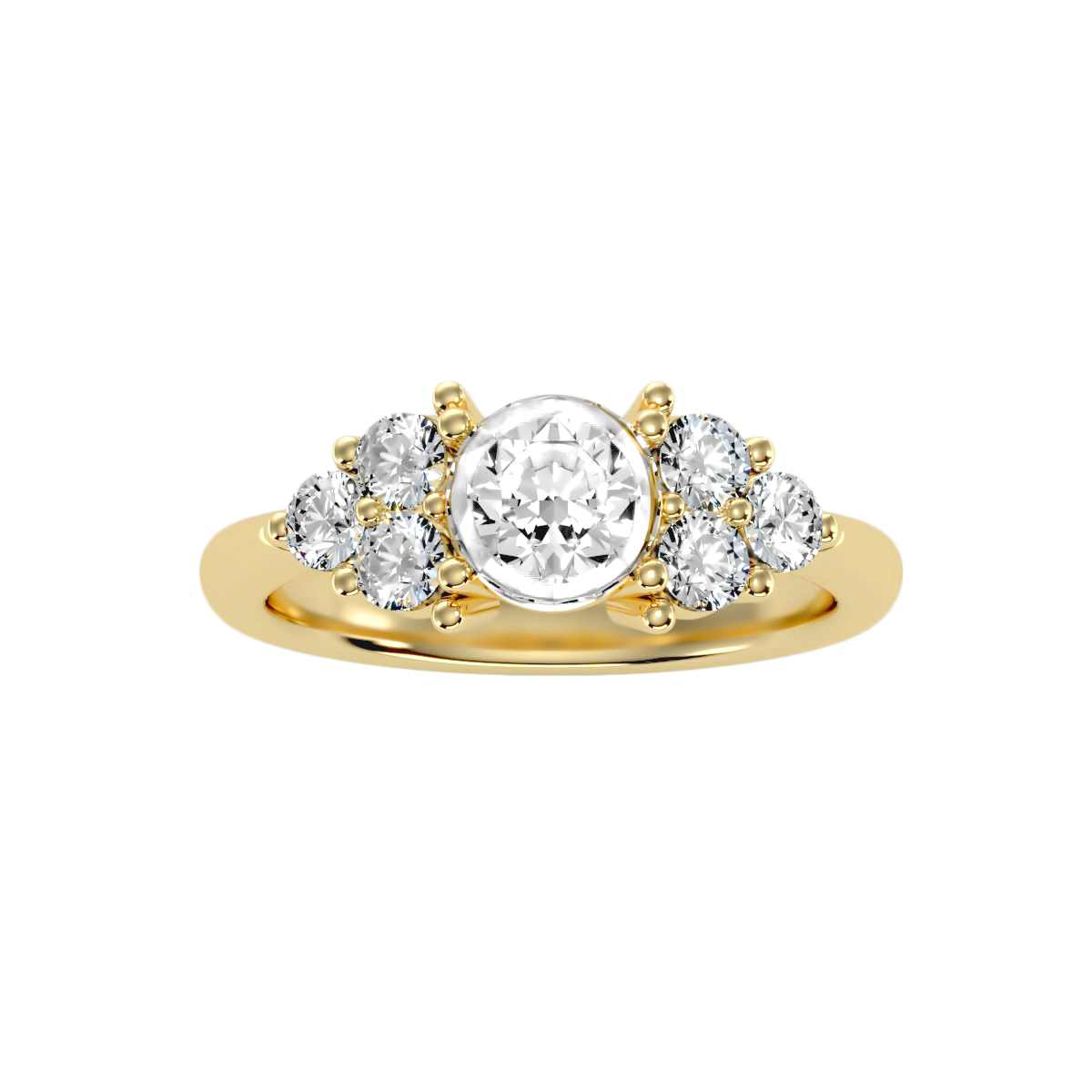 Solitaire ring with accent stones 1.75 ct