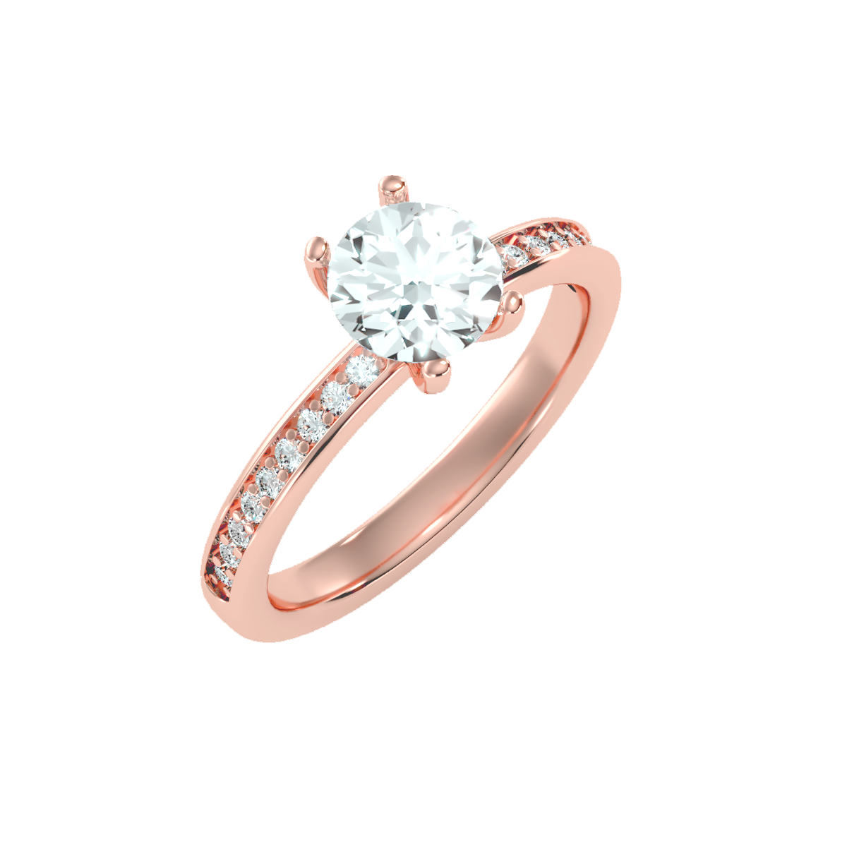 Solitaire ring with accent stones 1.47 ct