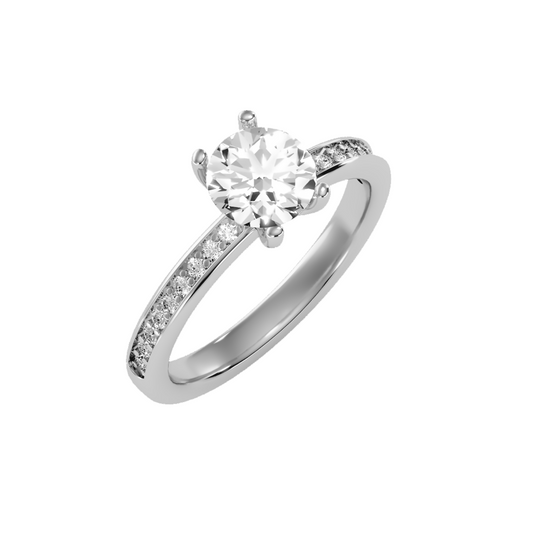Solitaire ring with accent stones 1.47 ct