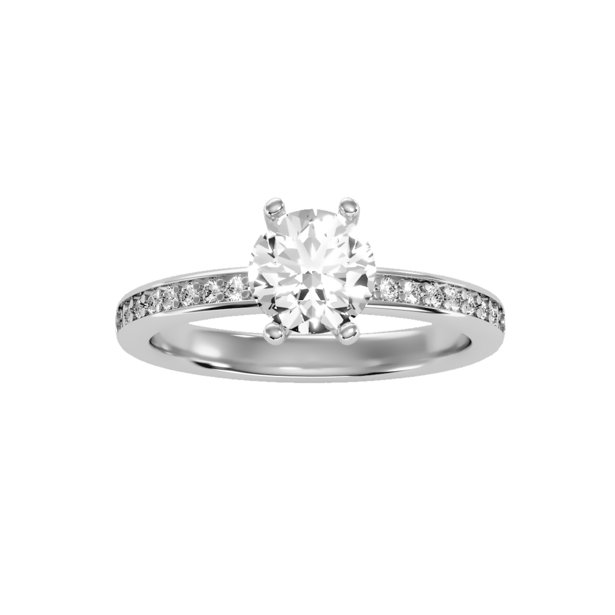 Solitaire ring with accent stones 1.47 ct