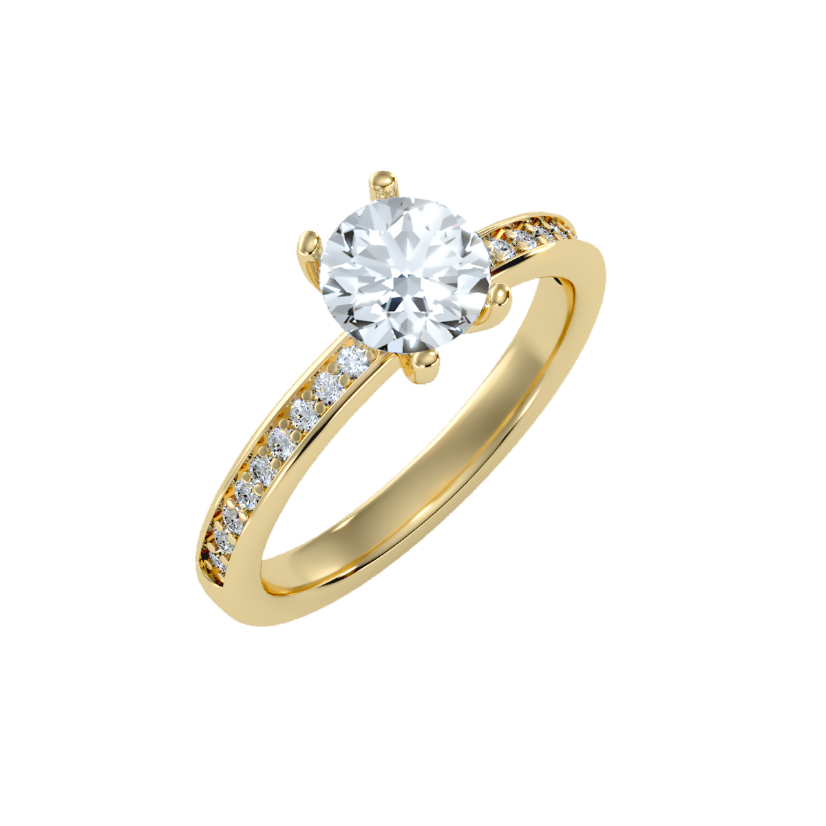 Solitaire ring with accent stones 1.47 ct