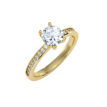 Solitaire ring with accent stones 1.47 ct