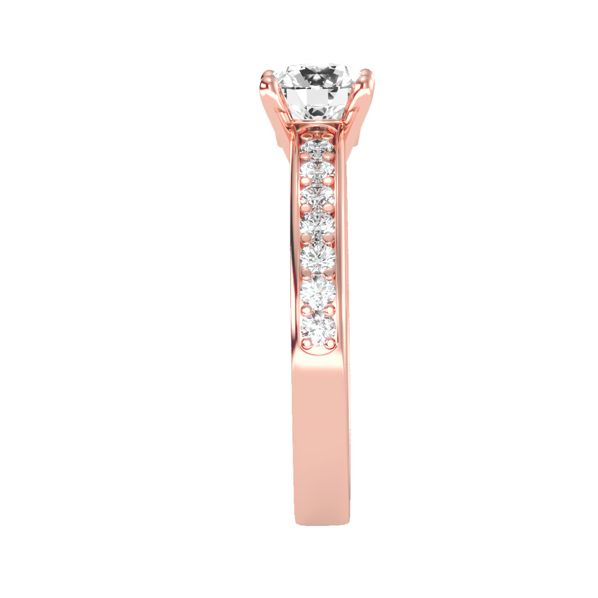 Solitaire ring with accent stones .95 ct