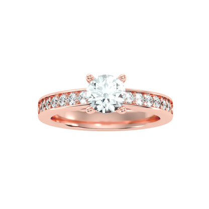 Solitaire ring with accent stones .95 ct