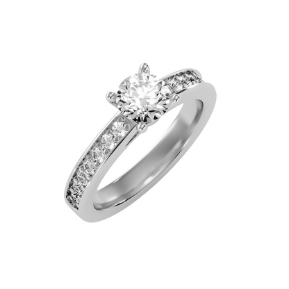 Solitaire ring with accent stones .95 ct