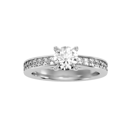 Solitaire ring with accent stones .95 ct