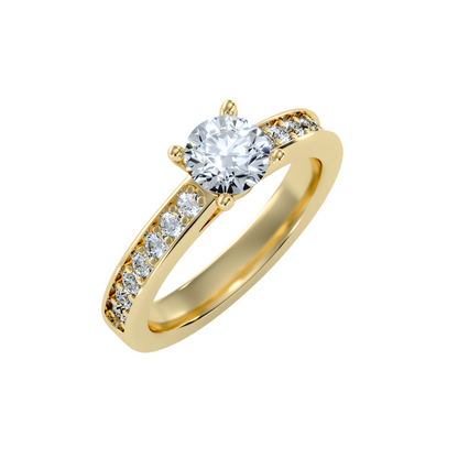 Solitaire ring with accent stones .95 ct