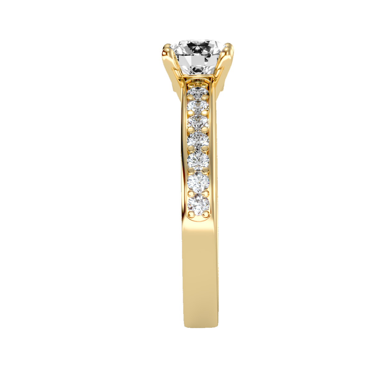 Solitaire ring with accent stones .95 ct