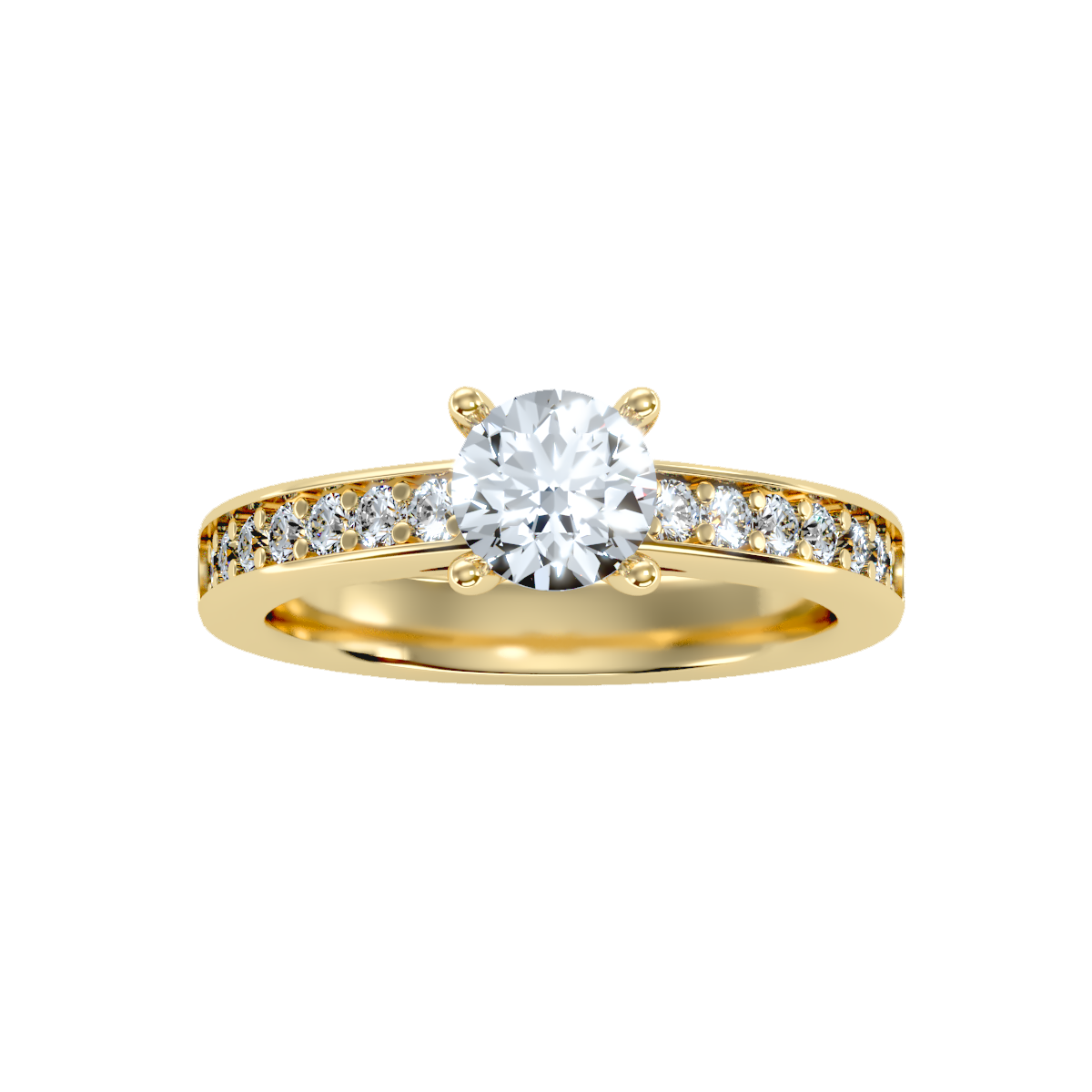 Solitaire ring with accent stones .95 ct