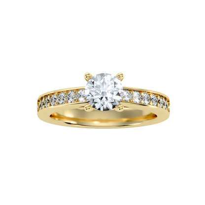 Solitaire ring with accent stones .95 ct