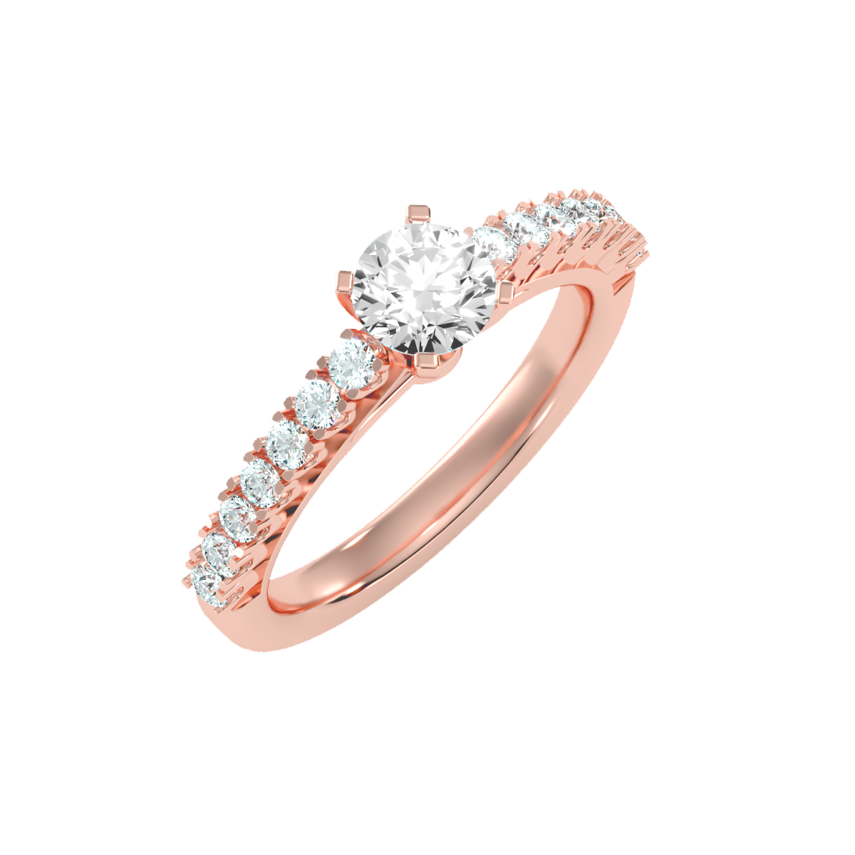 Solitaire ring with accent stones 1.12 ct