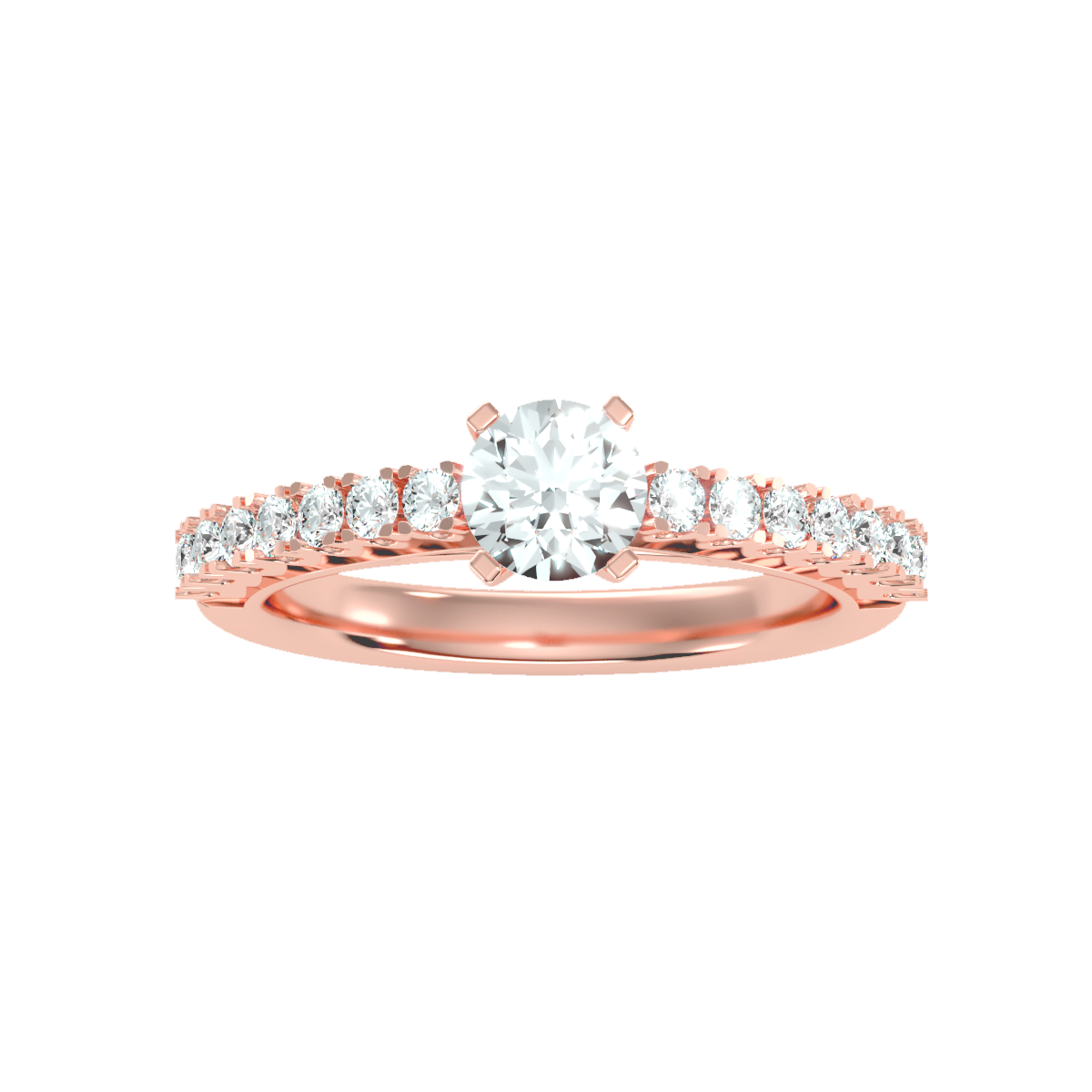Solitaire ring with accent stones 1.12 ct