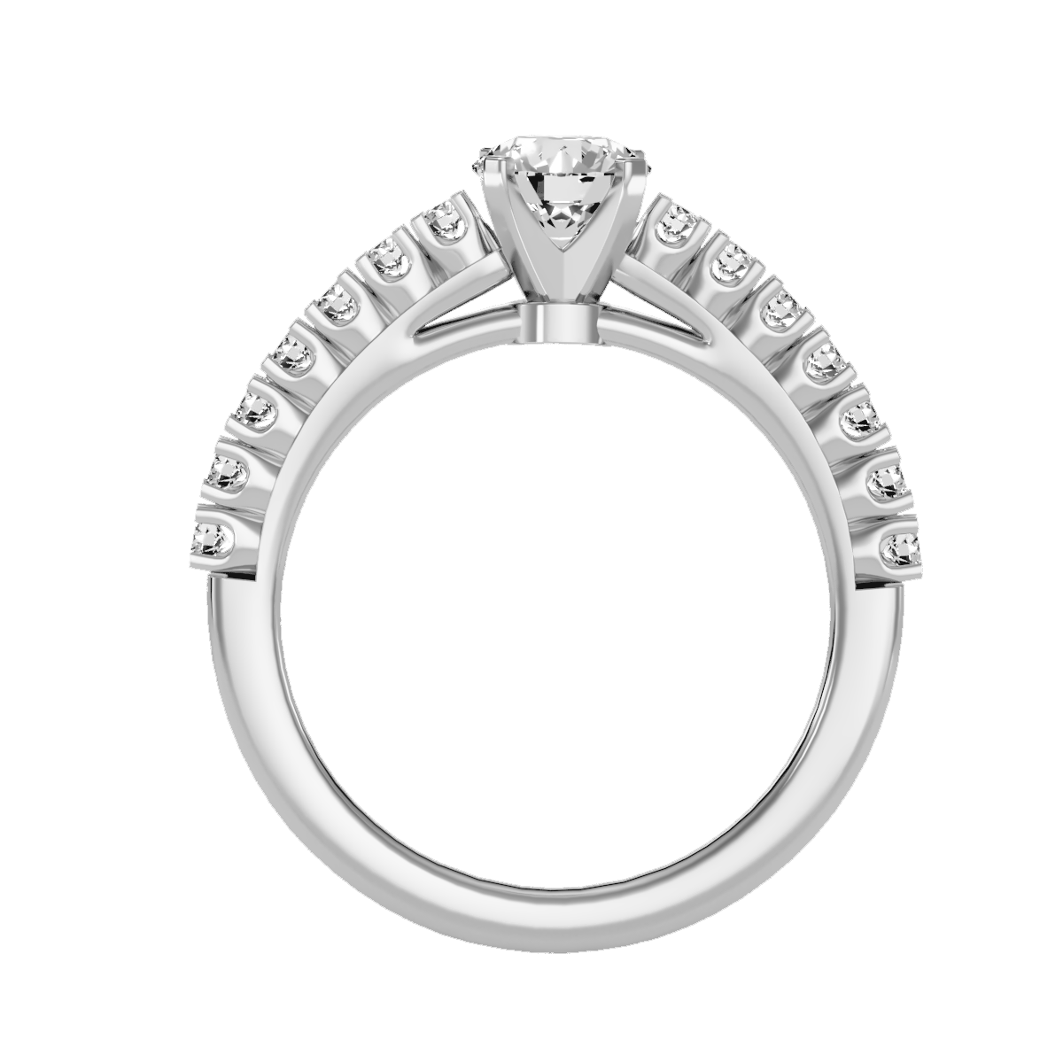 Solitaire ring with accent stones 1.12 ct