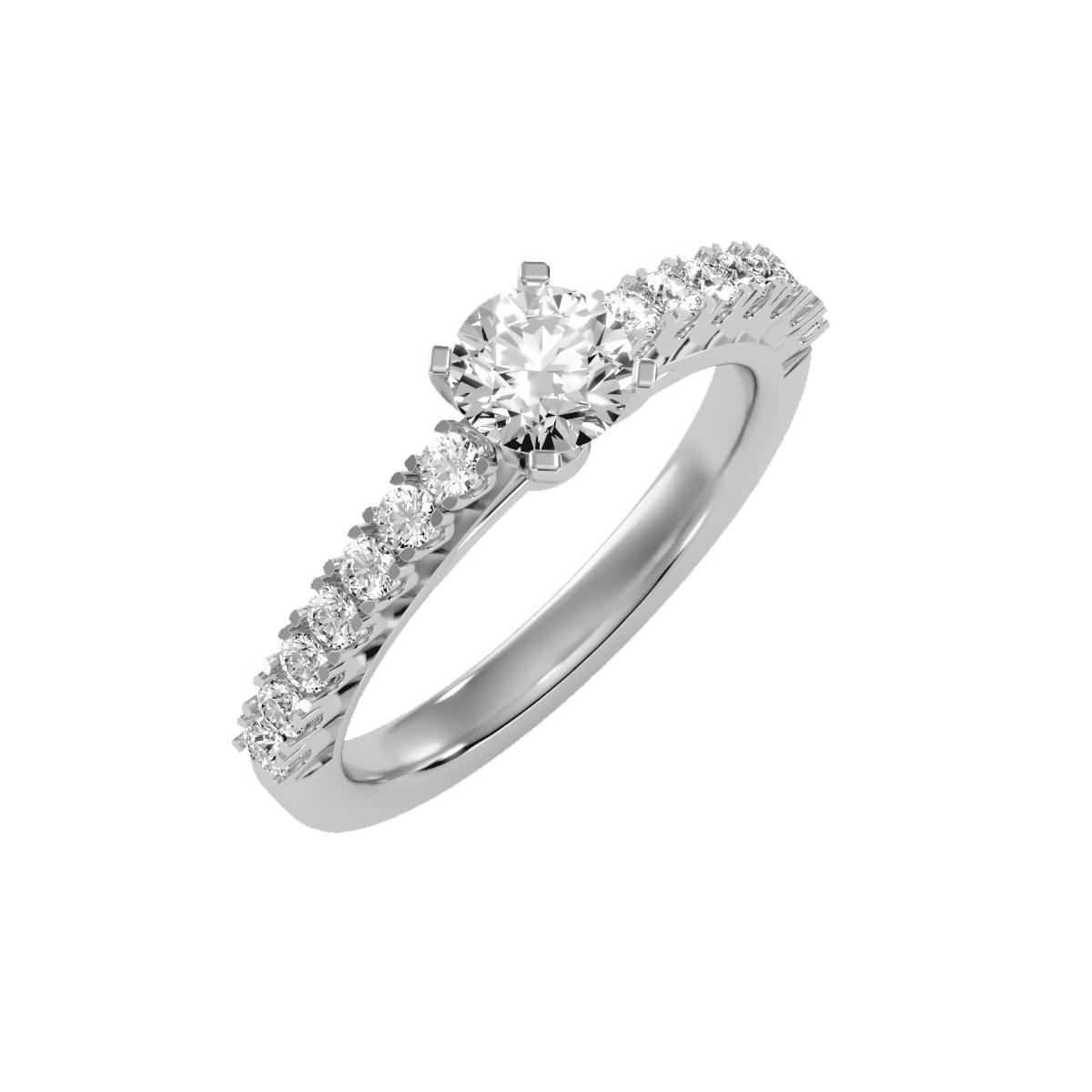 Solitaire ring with accent stones 1.12 ct