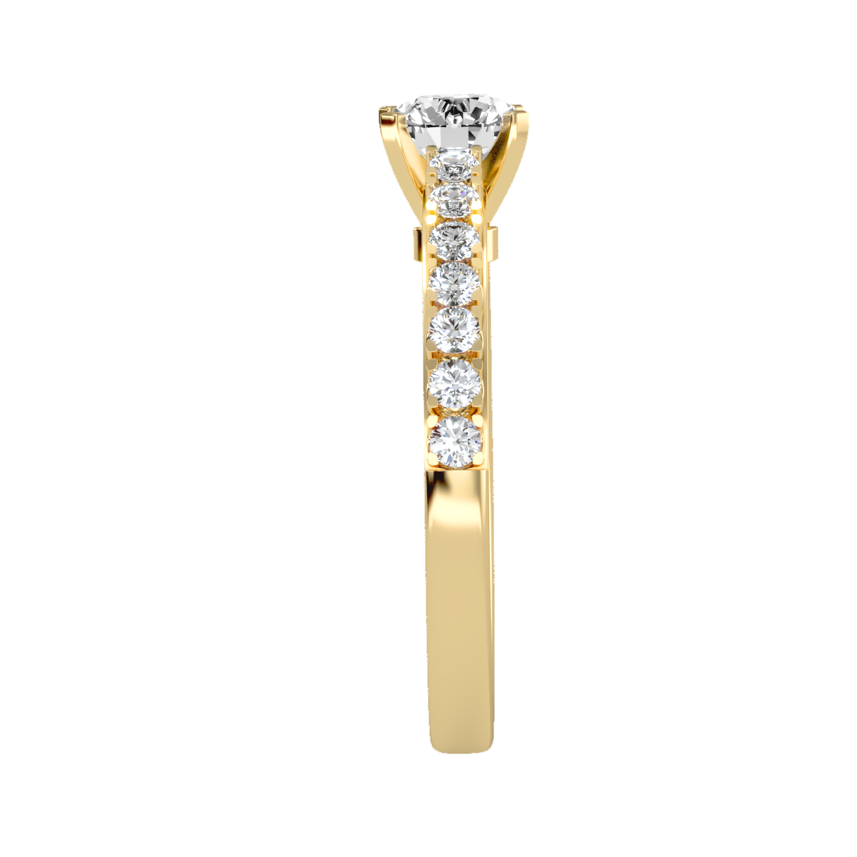 Solitaire ring with accent stones 1.12 ct
