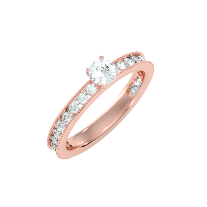 Solitaire ring with accent stones .97 ct