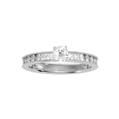 Solitaire ring with accent stones .97 ct
