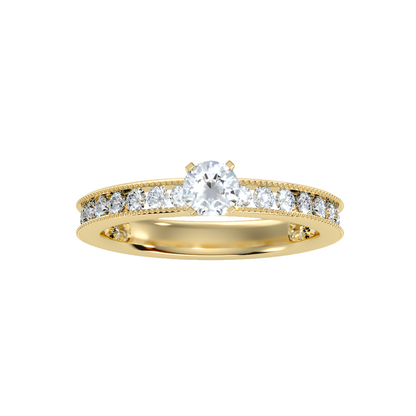 Solitaire ring with accent stones .97 ct