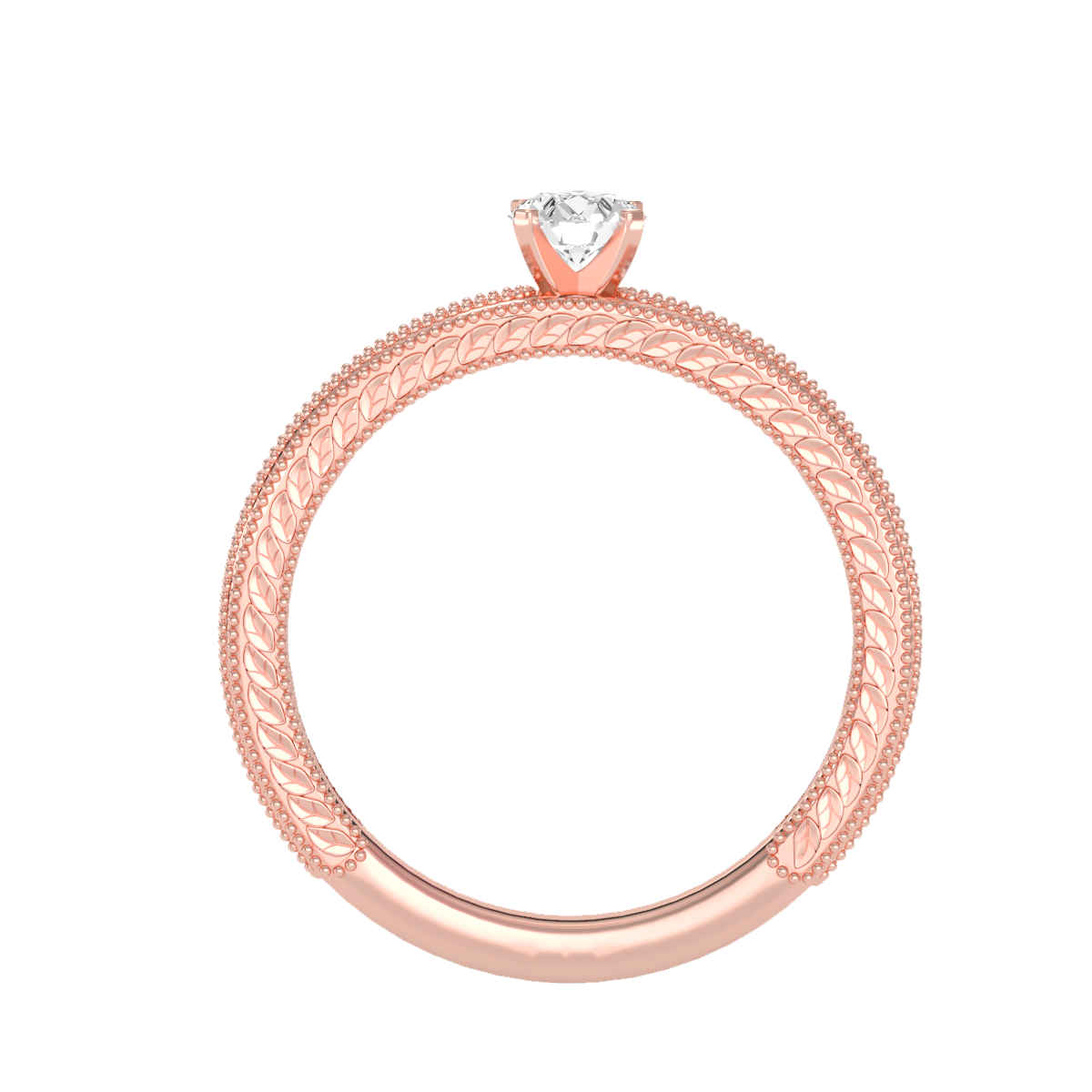 Solitaire ring with accent stones .96 ct