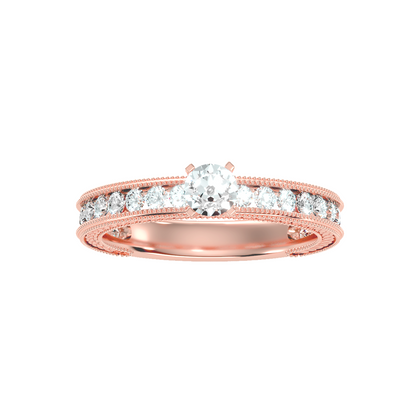 Solitaire ring with accent stones .96 ct