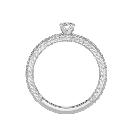 Solitaire ring with accent stones .96 ct