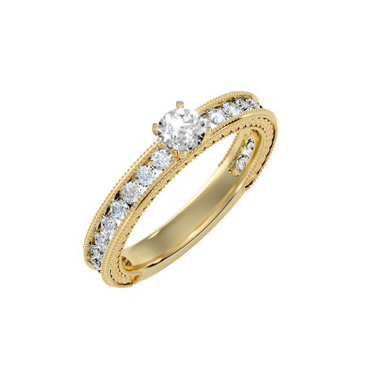Solitaire ring with accent stones .96 ct