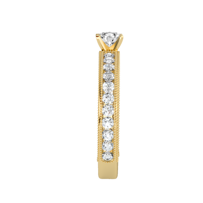 Solitaire ring with accent stones .96 ct