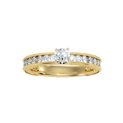 Solitaire ring with accent stones .96 ct