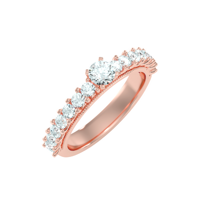 Solitaire ring with accent stones 1.04 ct